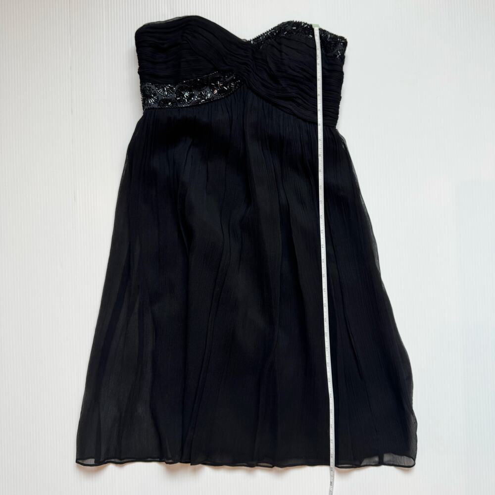 Maggy London Black Silk Strapless Beaded Dress Women’s 2 Evening Occasion Event - Picture 10 of 16